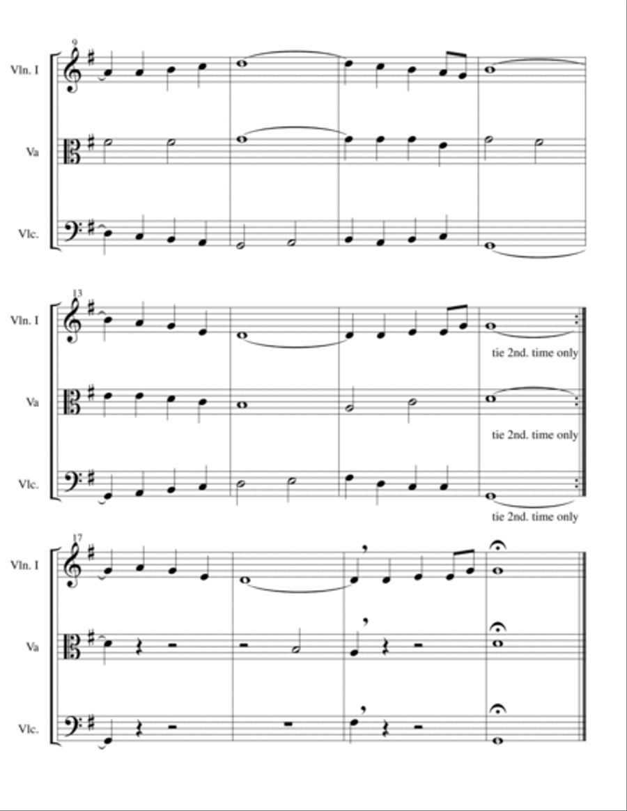 Hymns for String Trio Book II - violin, viola, cello String Trio scores gallery preview page 2
