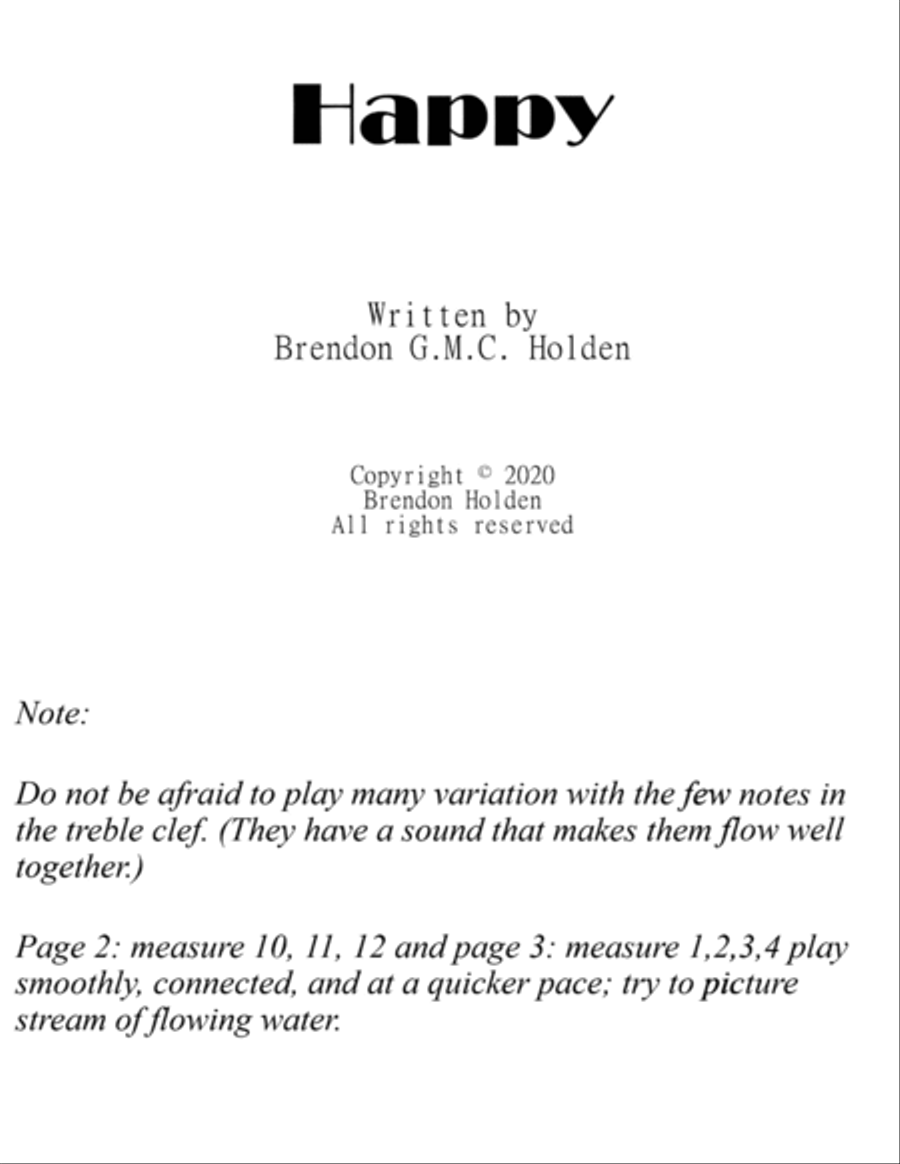 Happy (BTNS) Piano Solo scores gallery preview page 2