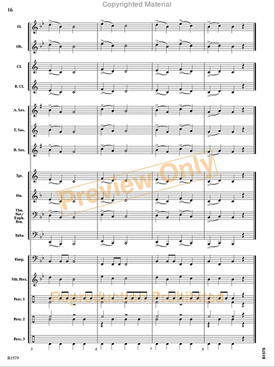 Knightly Procession Concert Band scores gallery preview page 33
