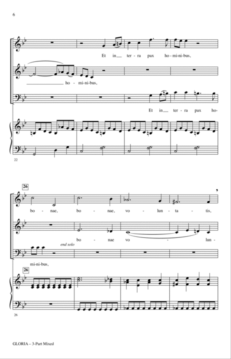 Gloria (from Lord Nelson Mass) (arr. Russell Robinson) 3-Part scores gallery preview page 4