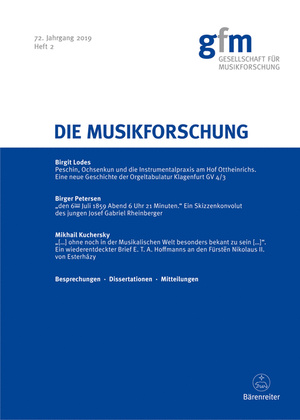 Die Musikforschung, Heft 2/2019