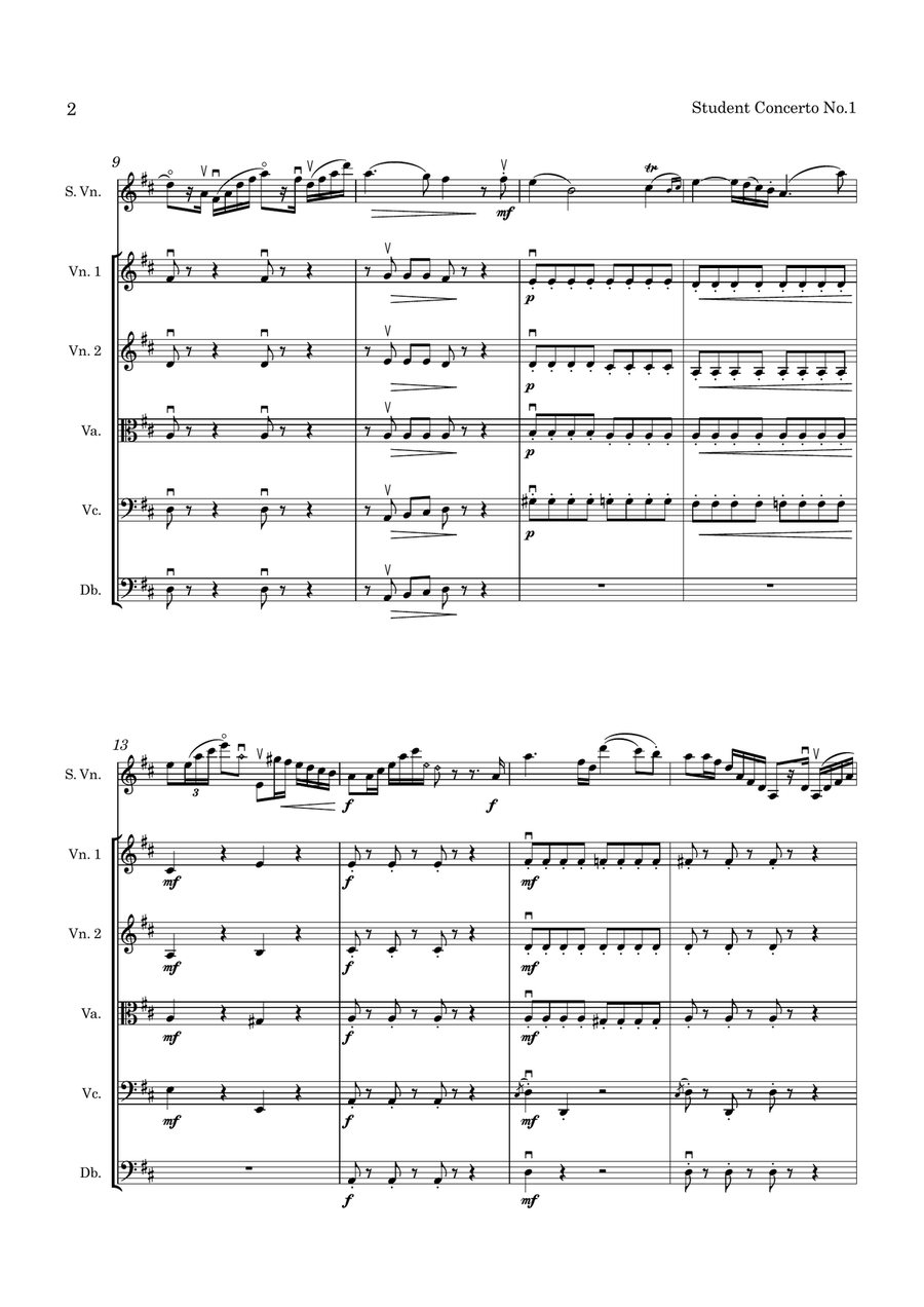 Seitz Student Concerto No 1 Op. 7 for Violin and String Orchestra String Orchestra scores gallery preview page 3