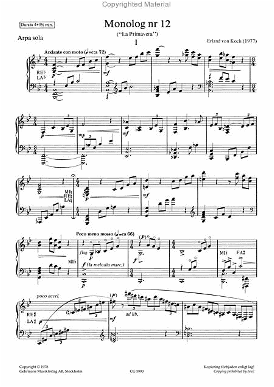 Monolog 12 - La primavera Harp scores gallery preview page 2