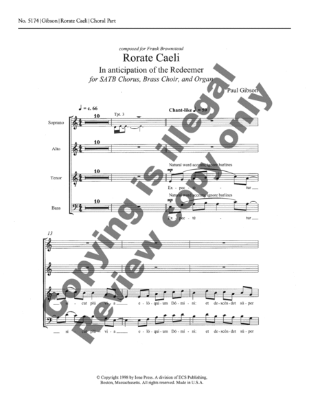 Rorate caeli (In Anticipation of the Redeemer) (Choral Score) image number null