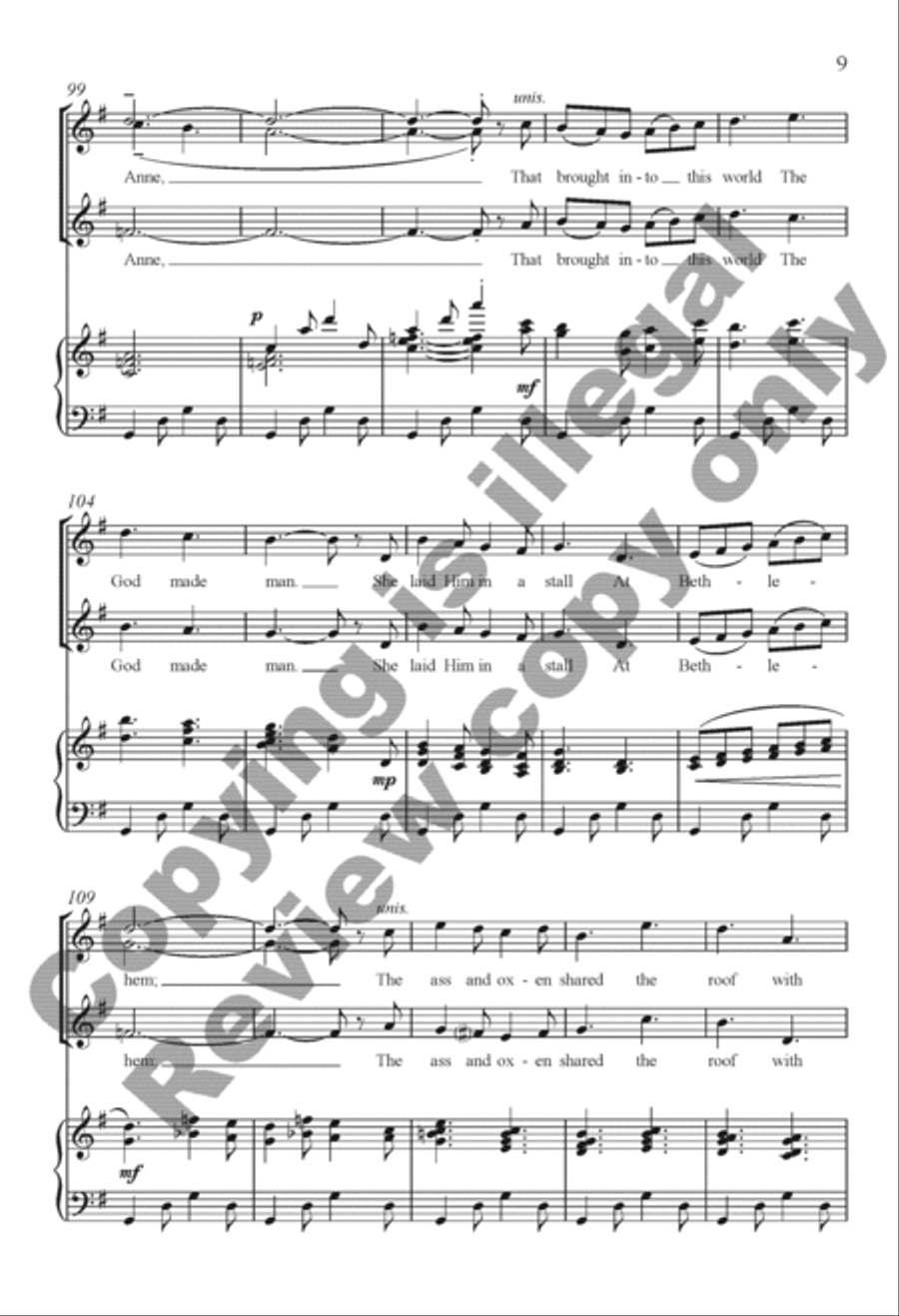 The Snow Lay On the Ground (Keyboard/Choral Score)