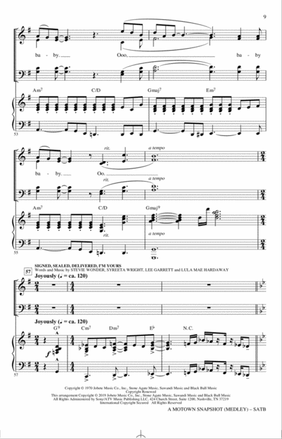 A Motown Snapshot (Medley) 4-Part scores gallery preview page 8