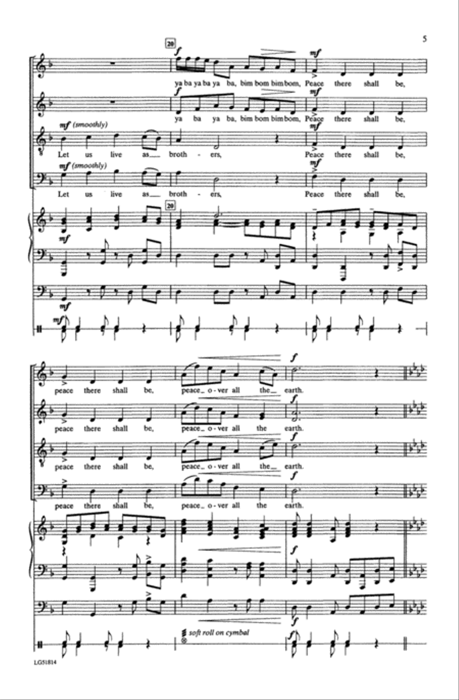 Ya Ba Bom Choir scores gallery preview page 4