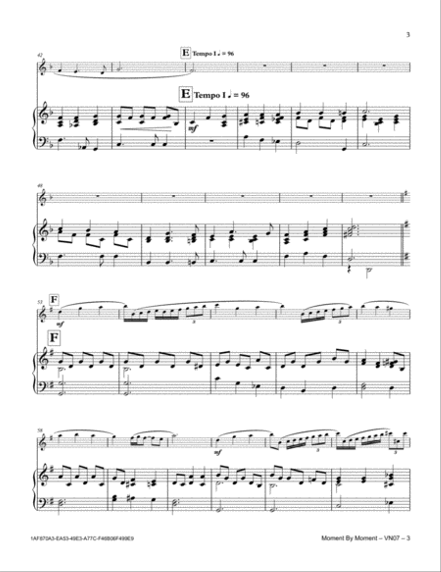 Moment By Moment Moment By Moment Violin Solo scores gallery preview page 3