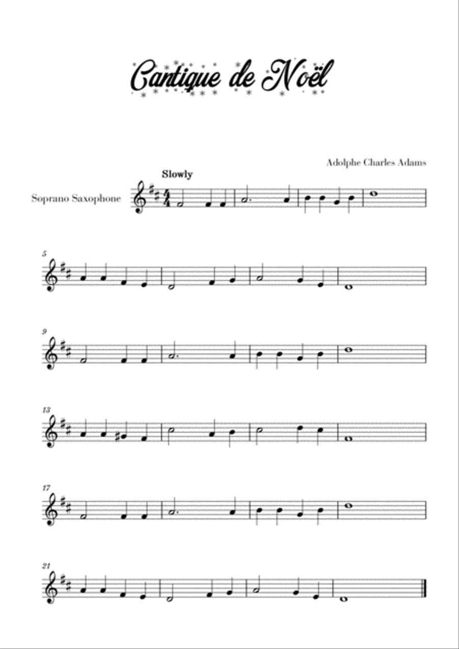 Cantique de Noël (for Soprano Saxophone)