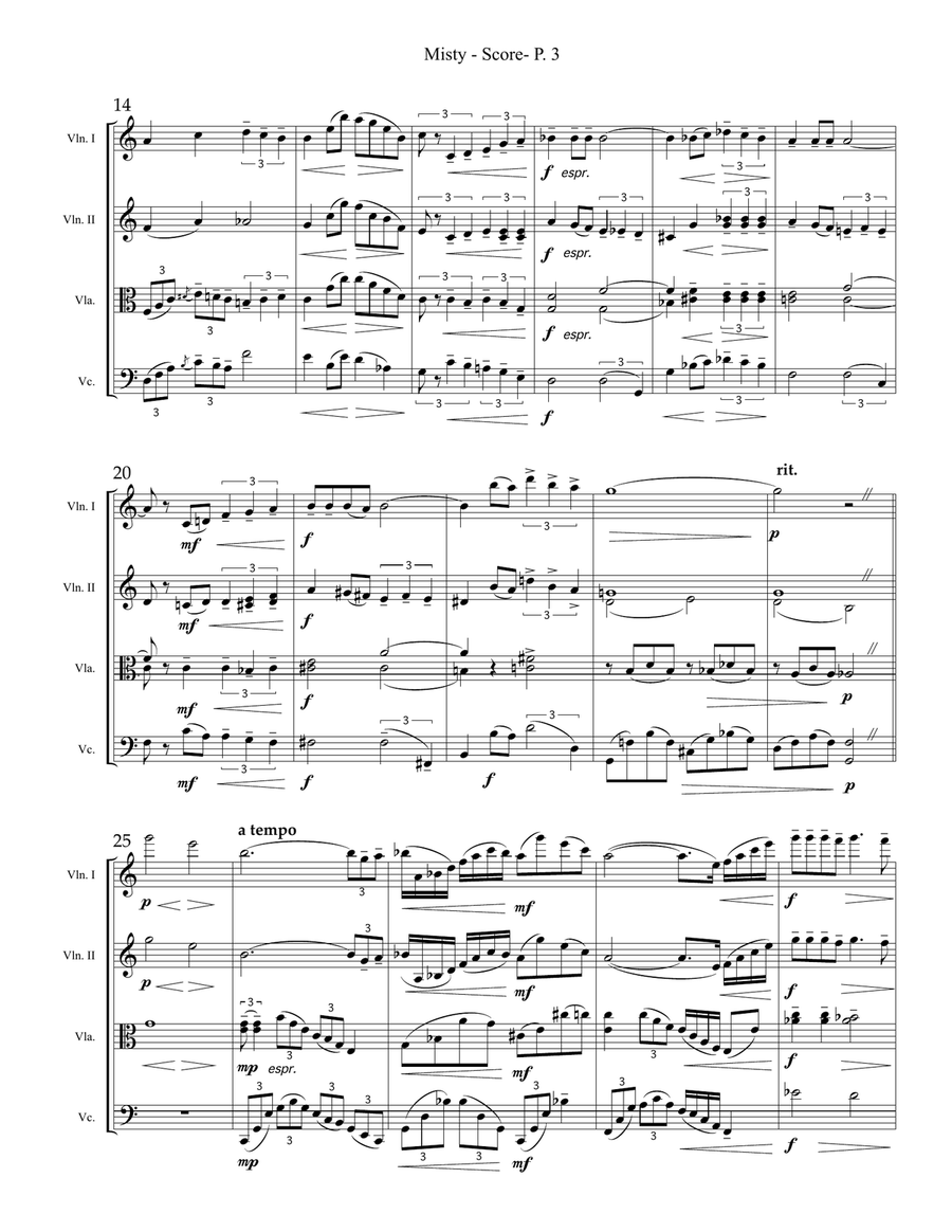 Misty String Quartet scores gallery preview page 3