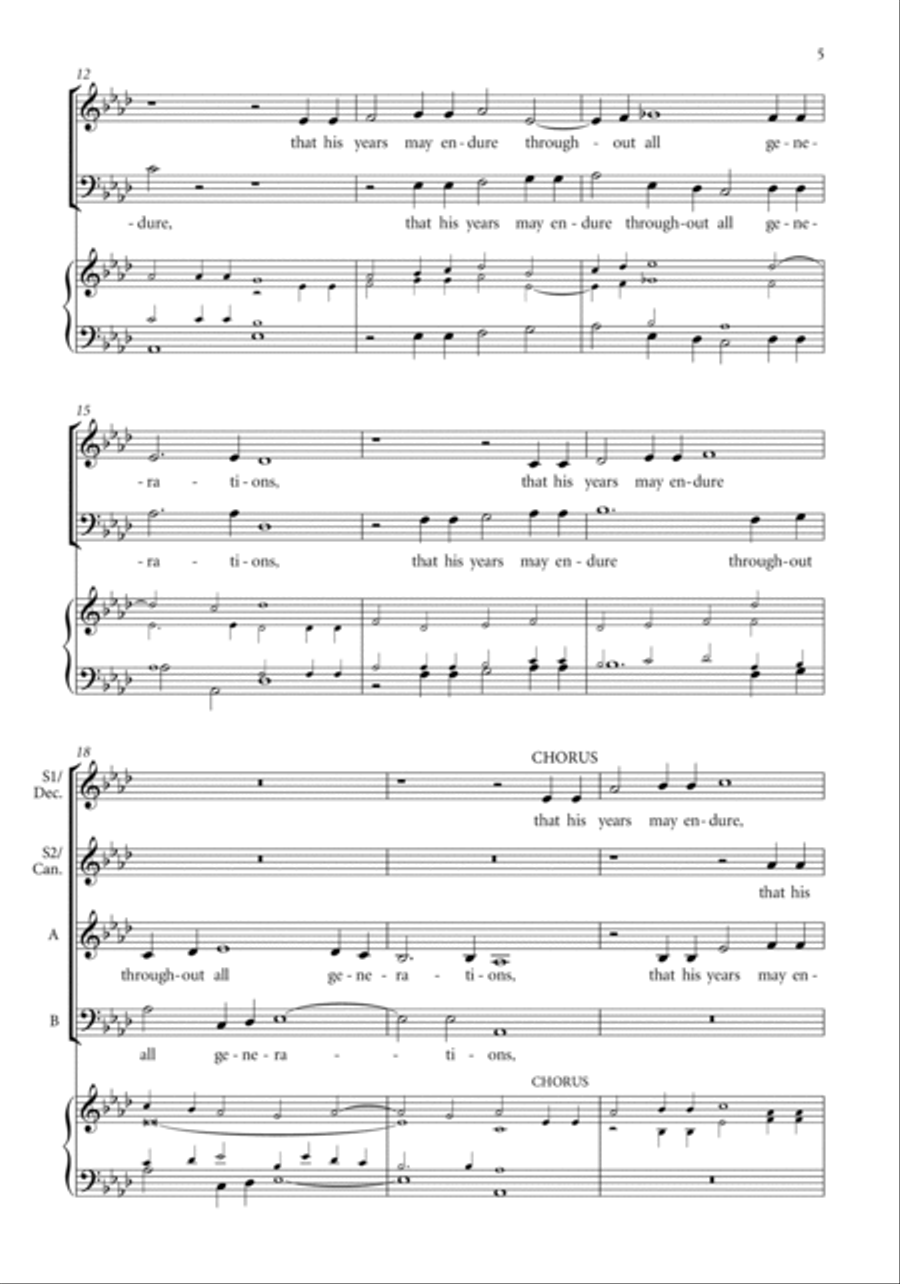 O Lord grant the King a long life SSAATTBB scores gallery preview page 5