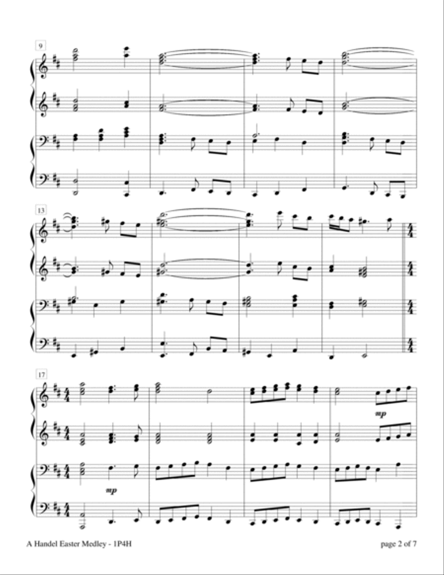 A Handel Easter Medley (1 Piano, 4 Hands) 1 Piano, 4-Hands scores gallery preview page 6