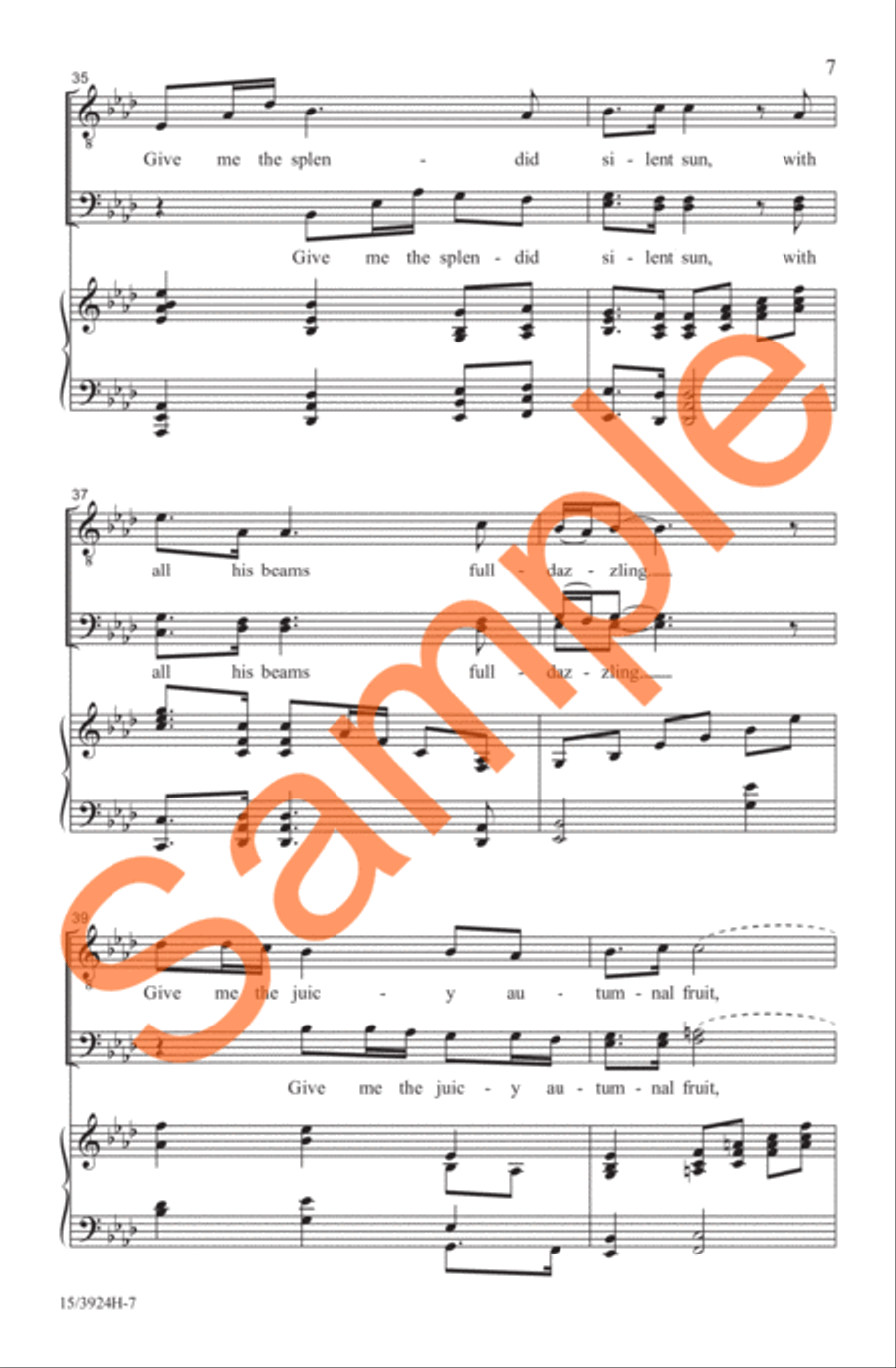 Give Me the Splendid Silent Sun TTB scores gallery preview page 7