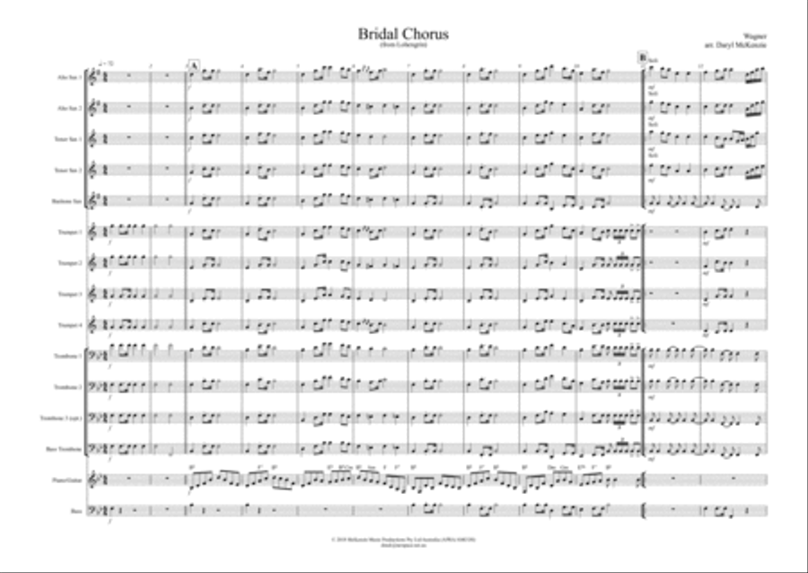 Bridal Chorus (from Lohengrin) for Big Band Saxophone scores gallery preview page 1