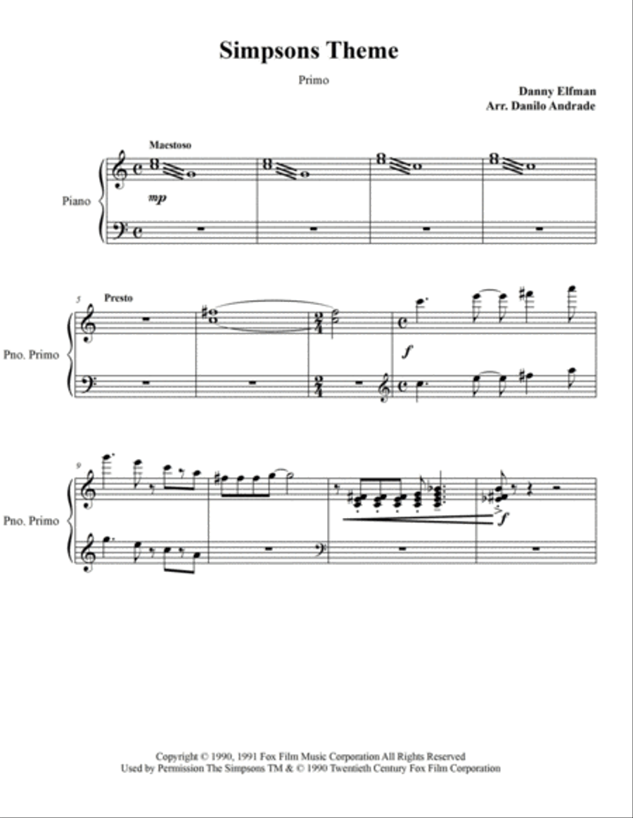 Theme From The Simpsons Piano scores gallery preview page 3