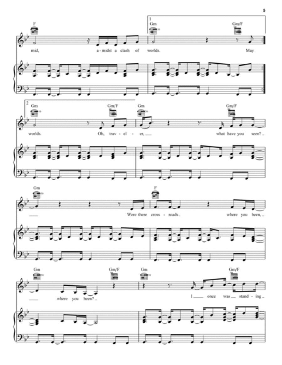 Unshaken (from Red Dead Redemption 2) Piano, Vocal, Guitar scores gallery preview page 5