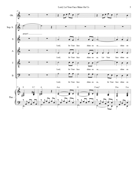 Lord, Let Your Face Shine On Us (Solo with SATB) image number null