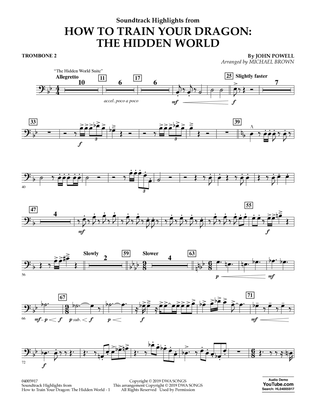Book cover for How To Train Your Dragon: The Hidden World (arr. Michael Brown) - Trombone 2