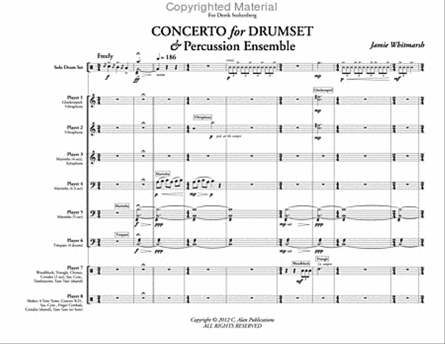 Concerto for Drumset and Percussion Ensemble (score & parts) Percussion Ensemble scores gallery preview page 2