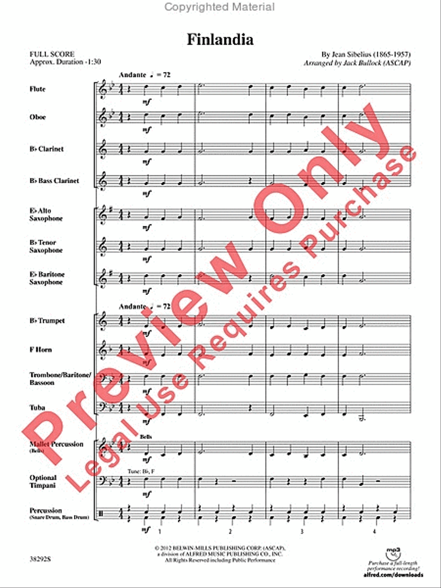 Finlandia Concert Band scores gallery preview page 4
