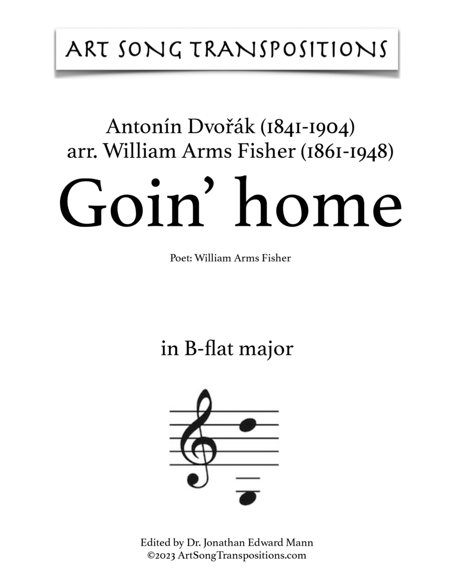 DVOŘÁK/FISHER: Goin' home (transposed to B-flat major)