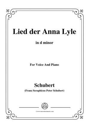Schubert-Lied der Anna Lyle,Op.85 No.1,in d minor,for Voice&Piano