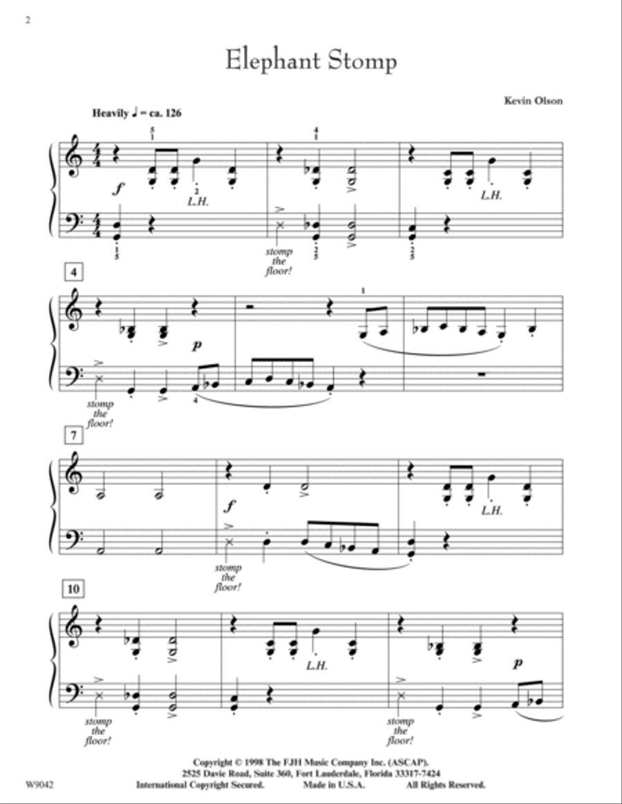 Elephant Stomp Piano Solo scores gallery preview page 2