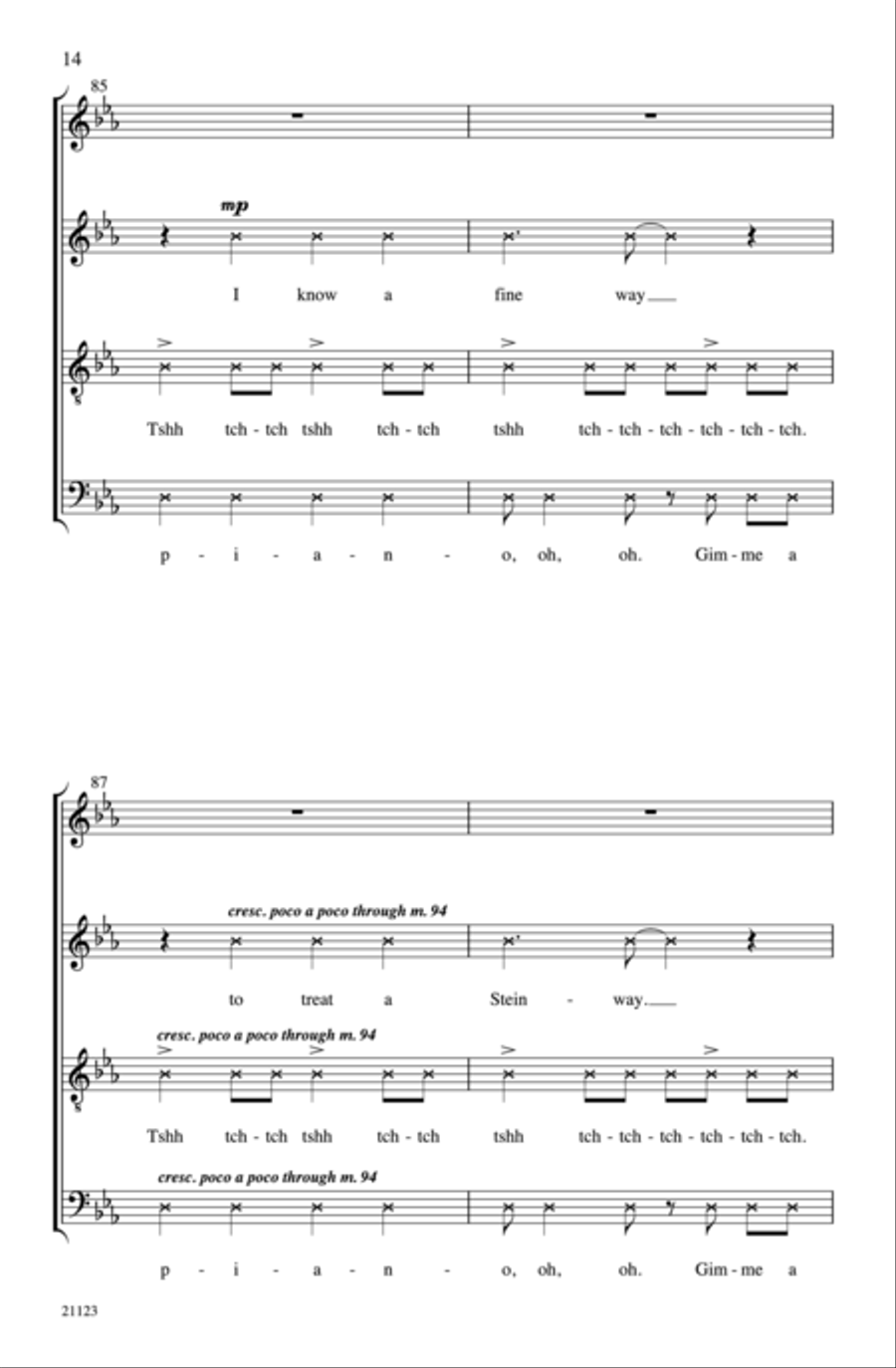 I Love a Piano 4-Part scores gallery preview page 38
