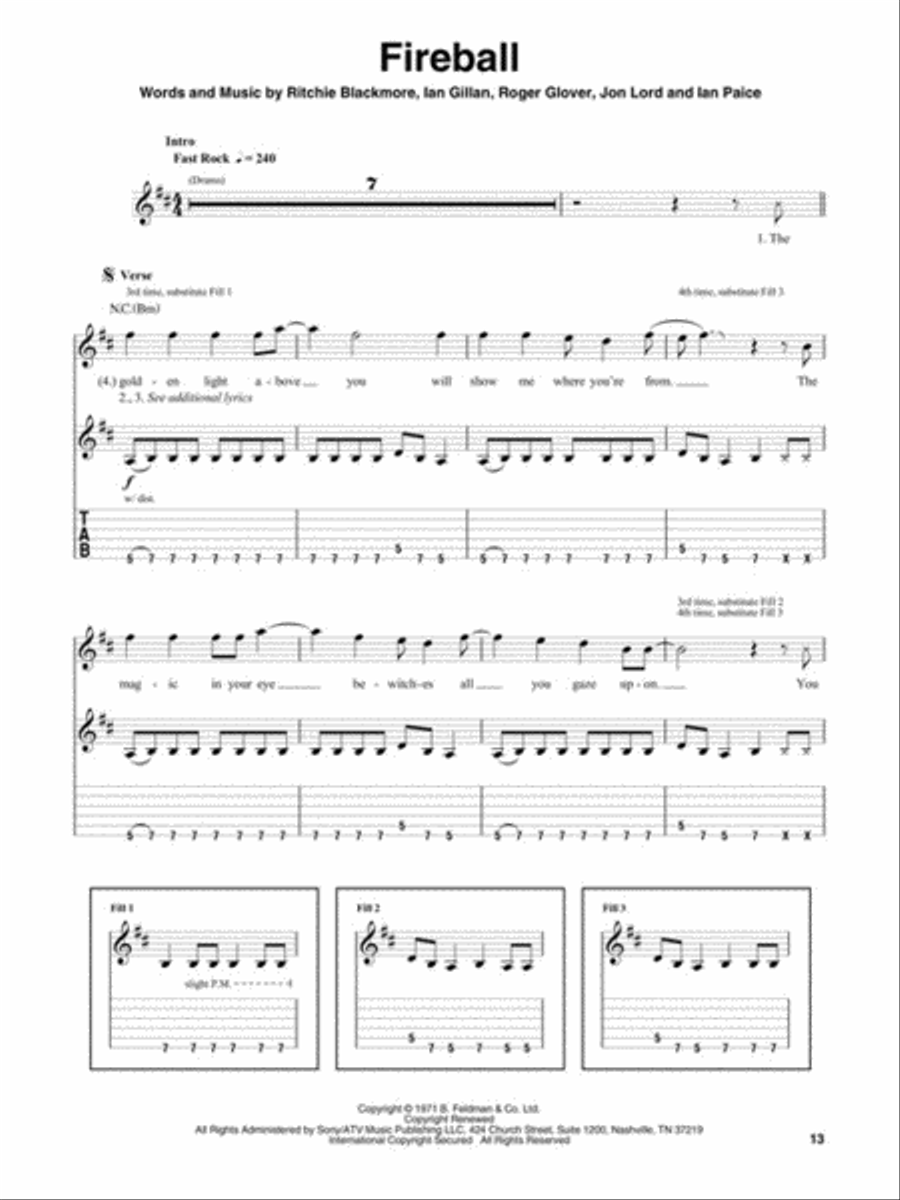 Deep Purple Deep Purple Guitar Tablature scores gallery preview page 4