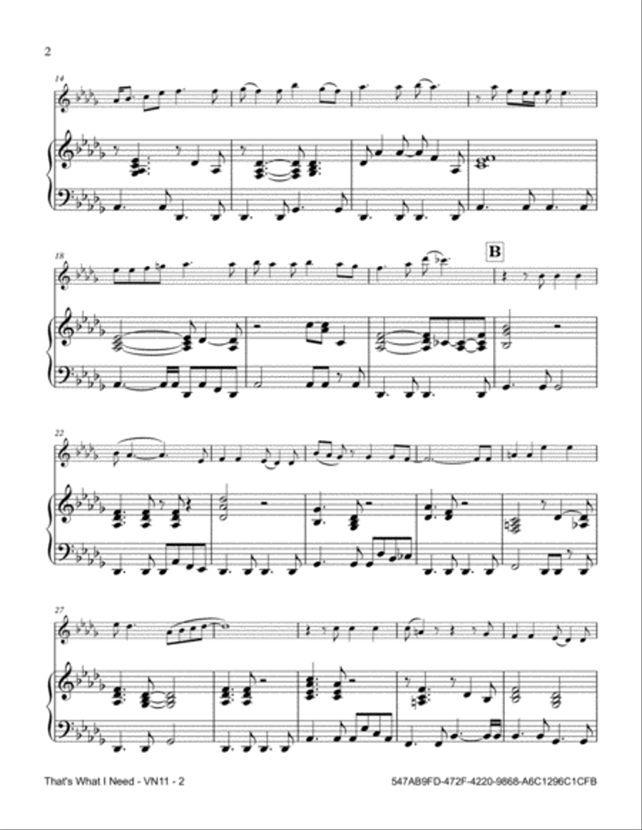 That's What I Need Violin Solo scores gallery preview page 2