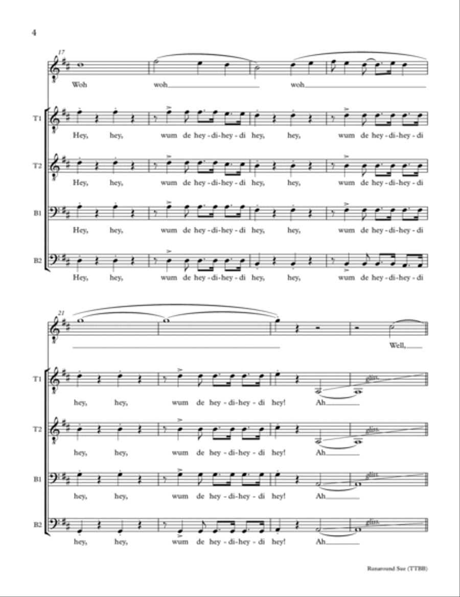 Runaround Sue TTBB scores gallery preview page 3