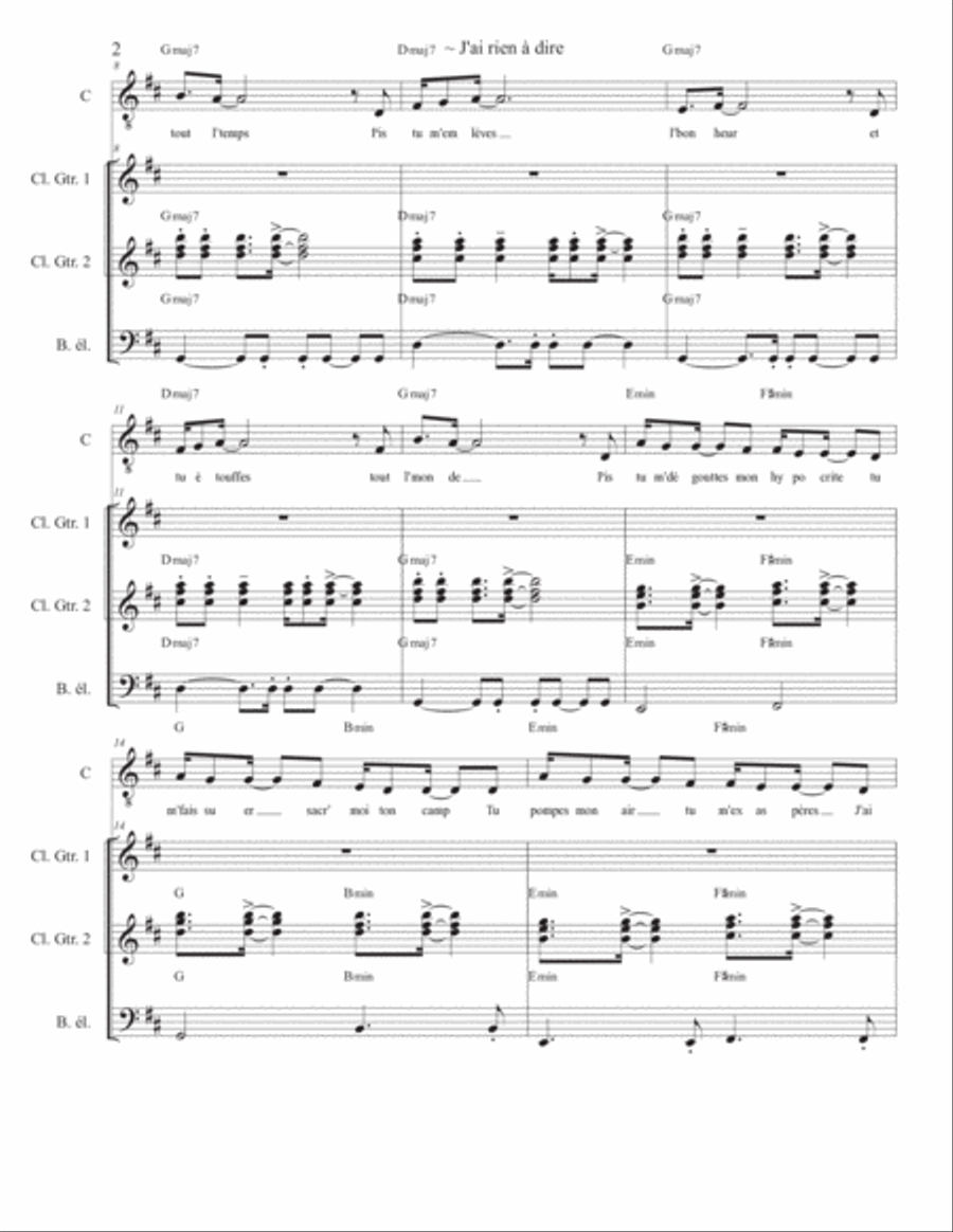J'ai rien à dire J'ai rien à dire Electric Guitar scores gallery preview page 2