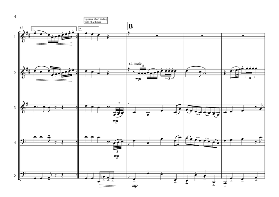 Spanish National Anthem ''Marcha Real'' for Brass Quintet Brass Quintet scores gallery preview page 4