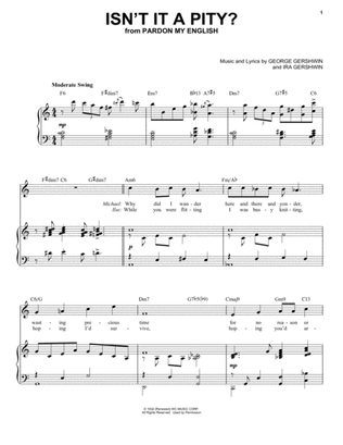 Book cover for Isn't It A Pity? [Jazz version] (arr. Brent Edstrom)