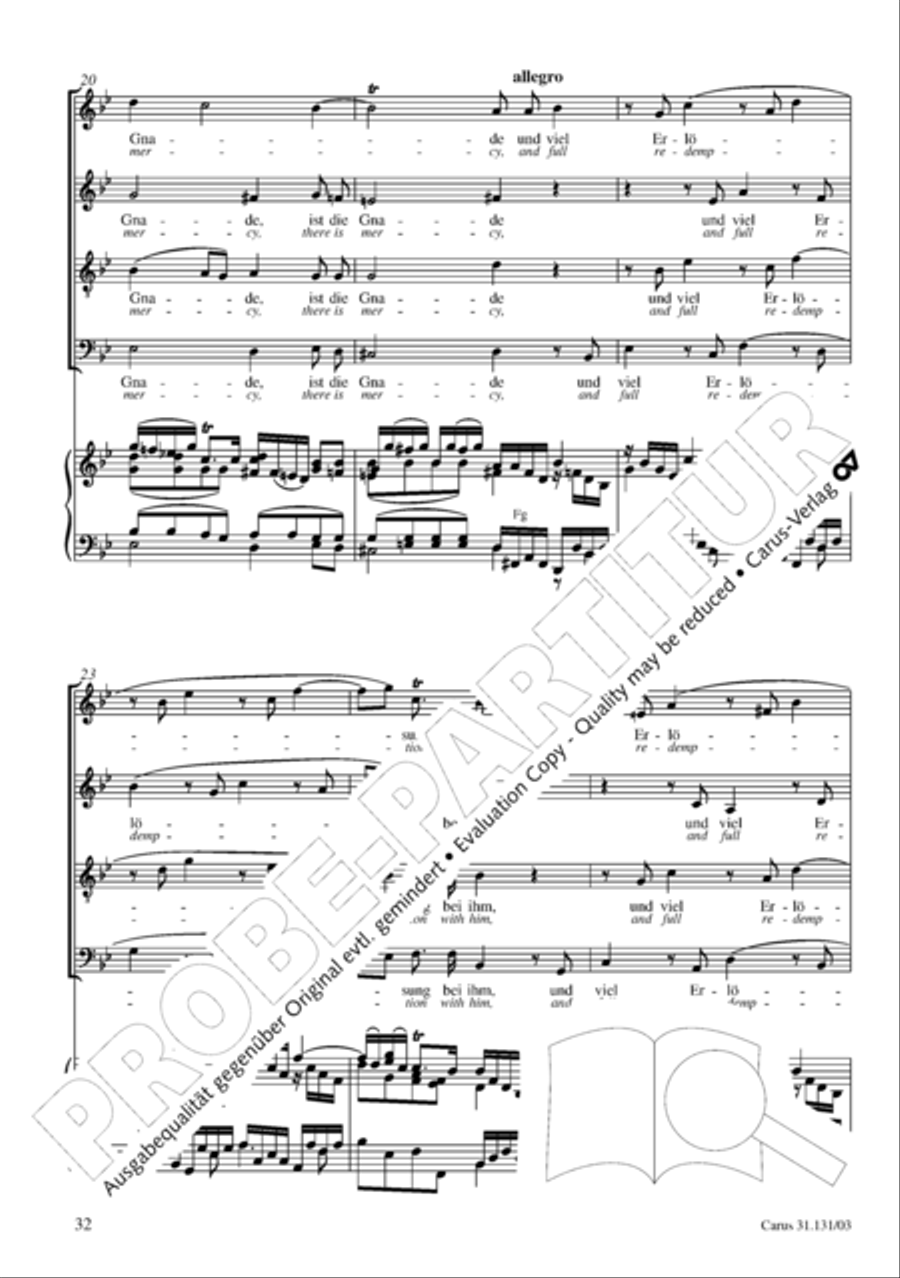 Form the deep, Lord, cried I, Lord, to Thee (Aus der Tiefe rufe ich, Herr, zu dir) 4-Part scores gallery preview page 33