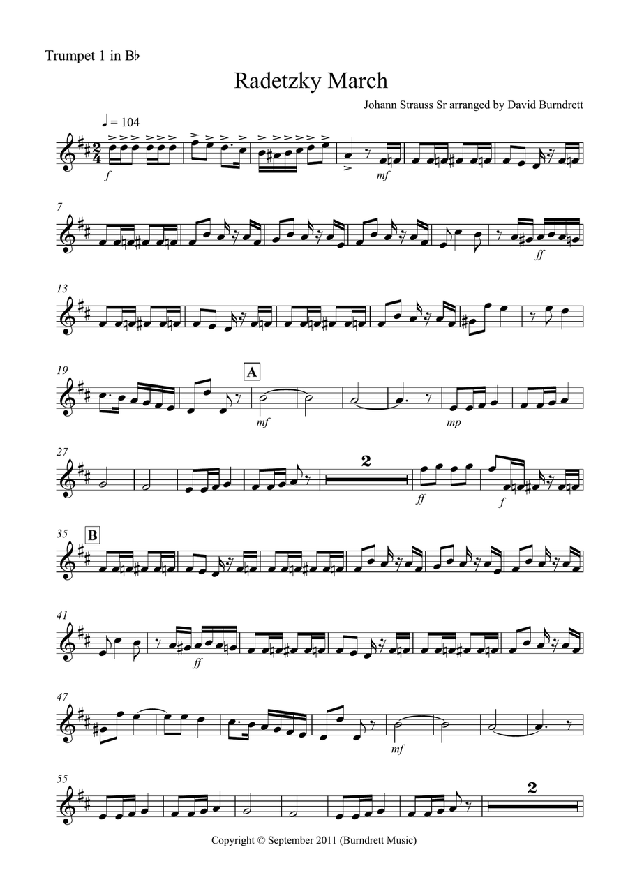 Radetzky March for Brass Quartet Brass Quartet scores gallery preview page 5