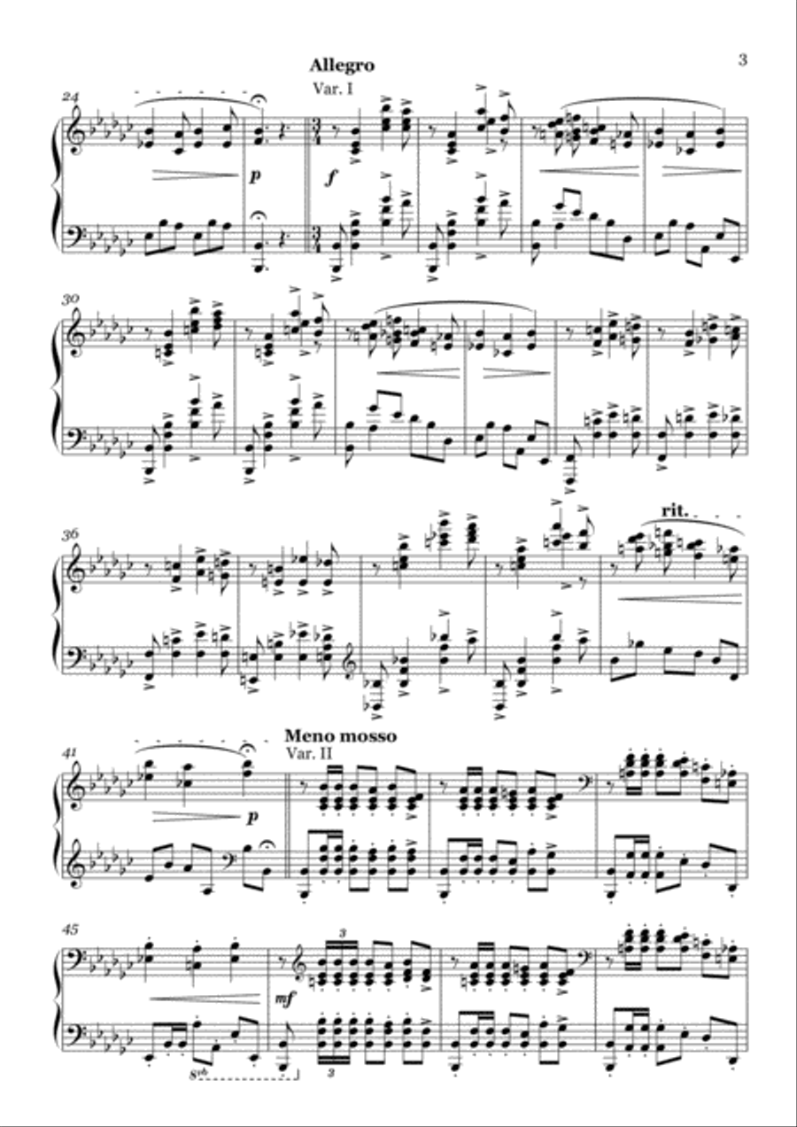 Variations on a Love Theme Piano Solo scores gallery preview page 3