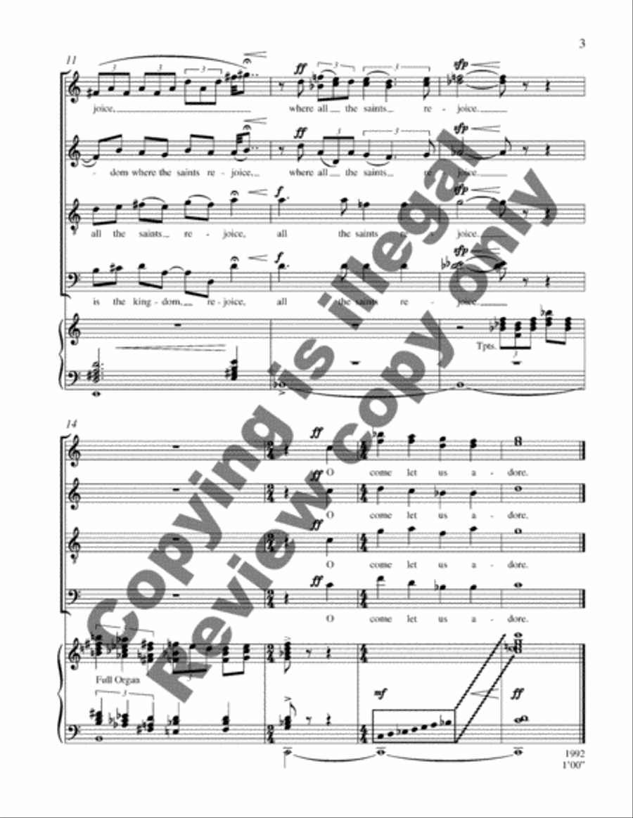 Introit for All Saints 4-Part scores gallery preview page 4
