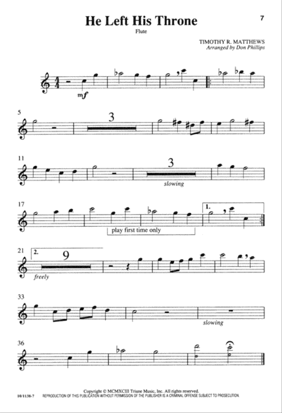 He Left His Throne 4-Part scores gallery preview page 7