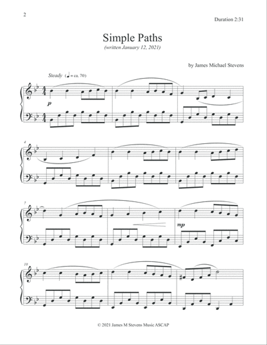 Simple Paths Simple Paths Piano Solo scores gallery preview page 2