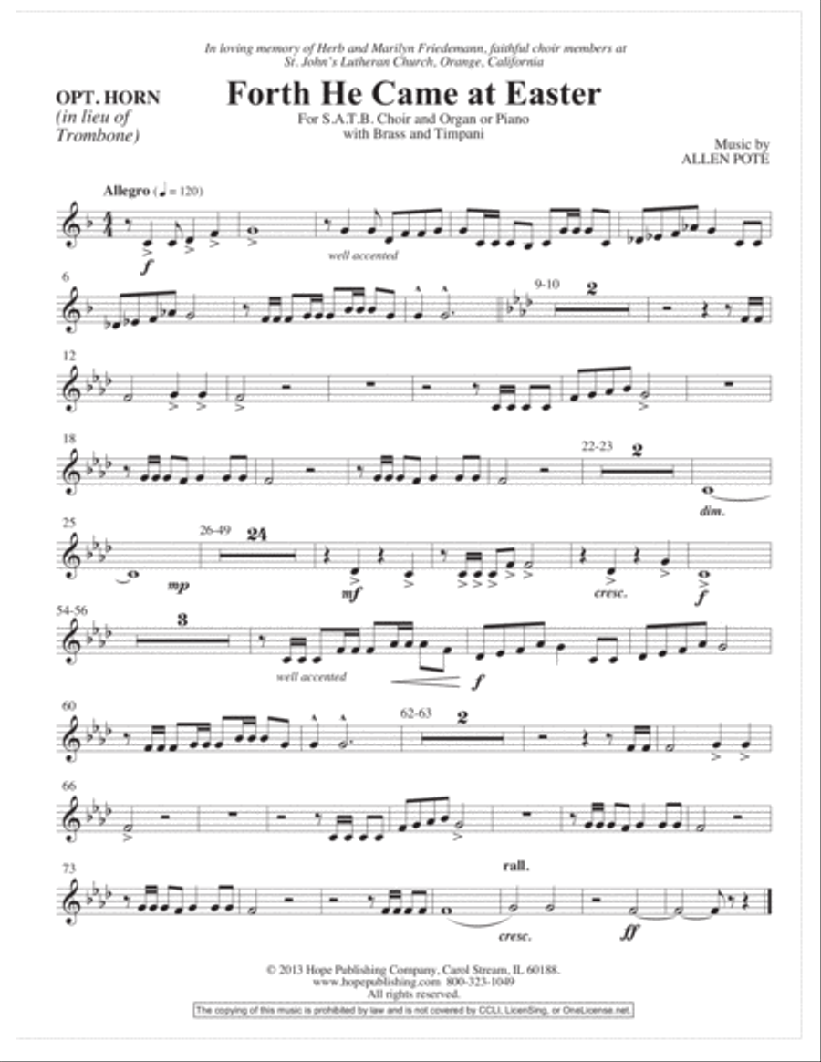 Forth He Came at Easter Choir scores gallery preview page 19