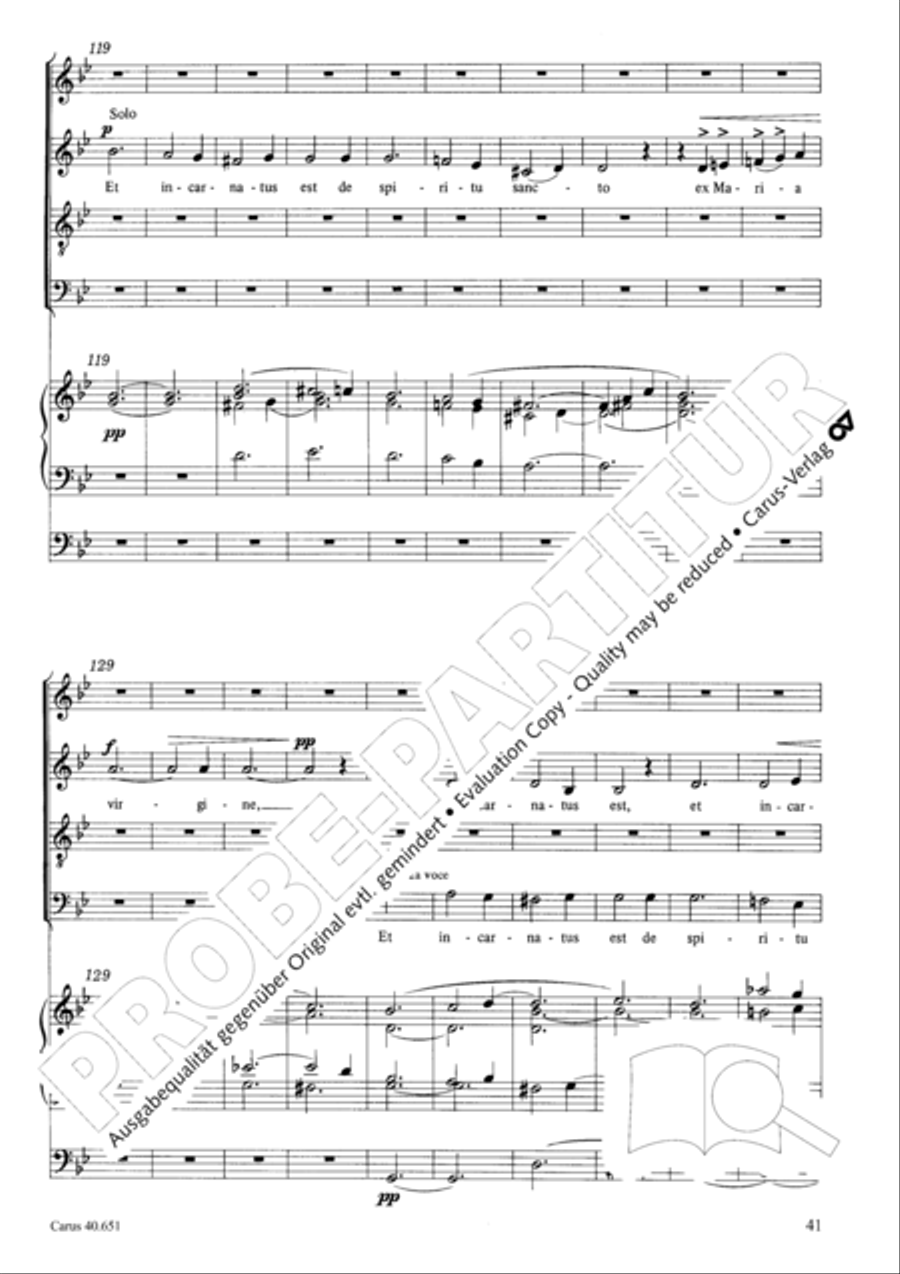 Mass in D Major (Missa in D) 4-Part scores gallery preview page 50