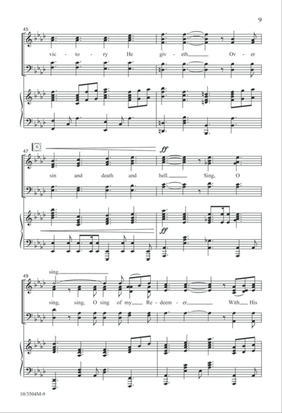 I Will Sing of My Redeemer 4-Part scores gallery preview page 10