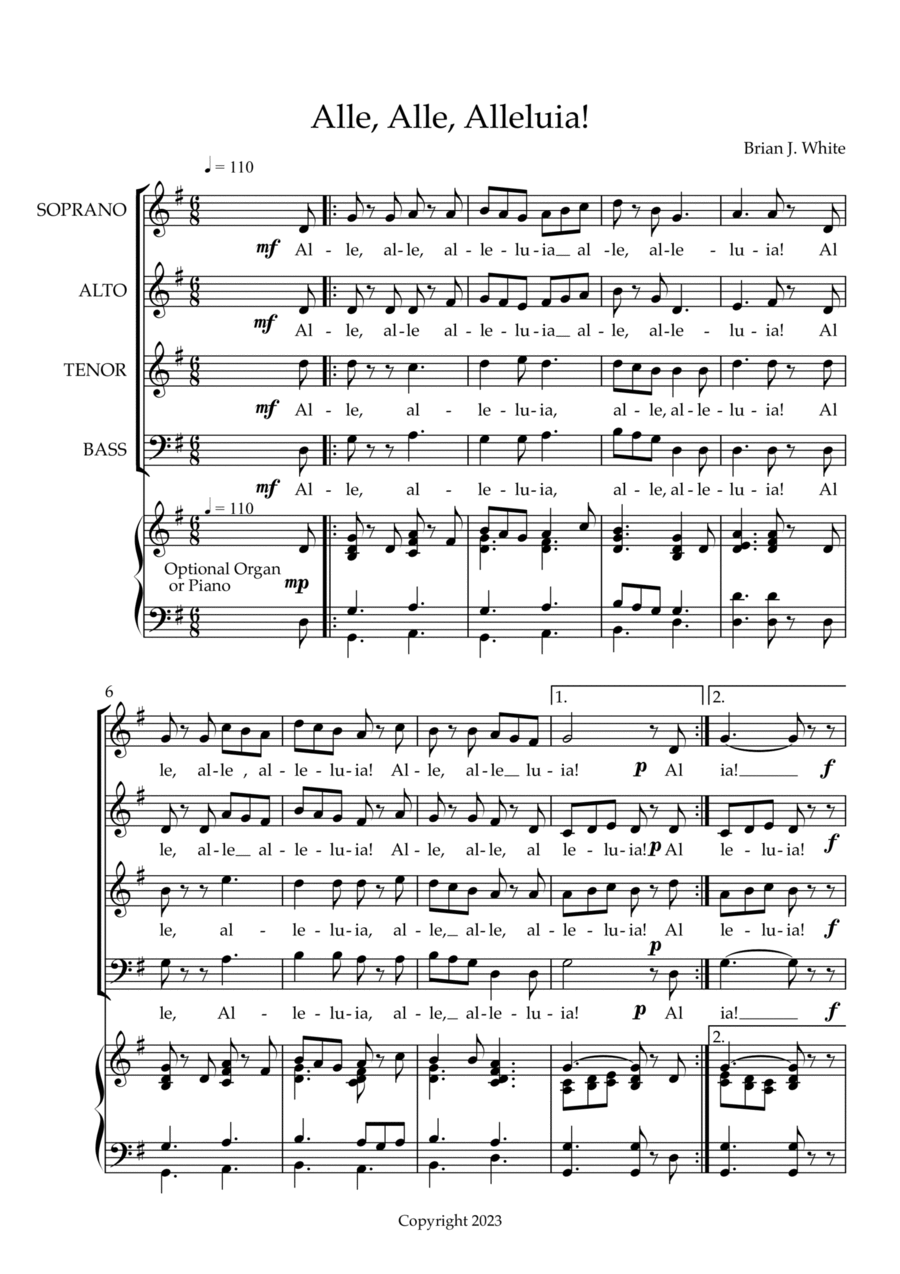 Alle, Alle, Alleluia! Alle, Alle, Alleluia! 4-Part scores gallery preview page 1