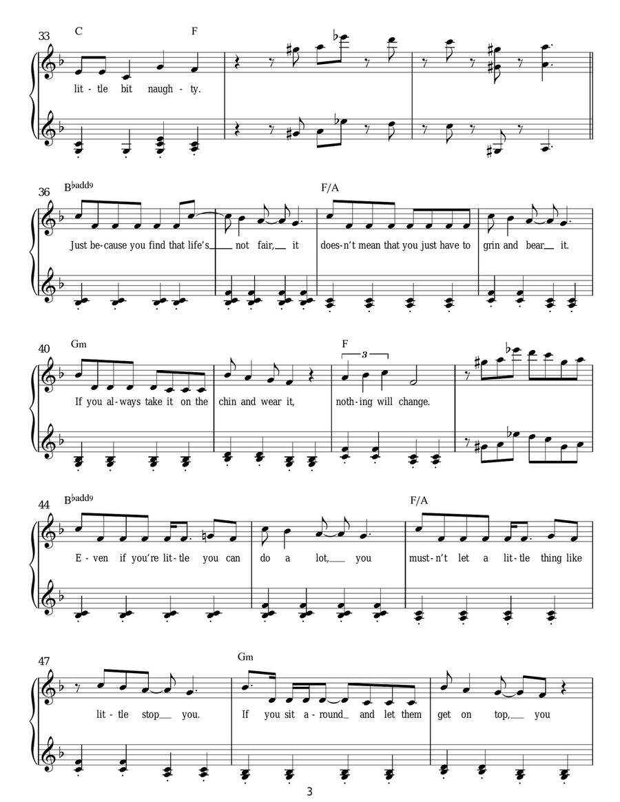 Naughty (From 'Matilda The Musical') Easy Piano scores gallery preview page 3