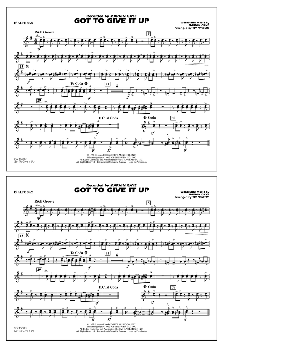 Got To Give It Up - Eb Alto Sax Marching Band scores gallery preview page 1