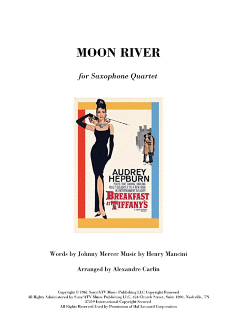 Moon River Saxophone Quartet scores gallery preview page 1