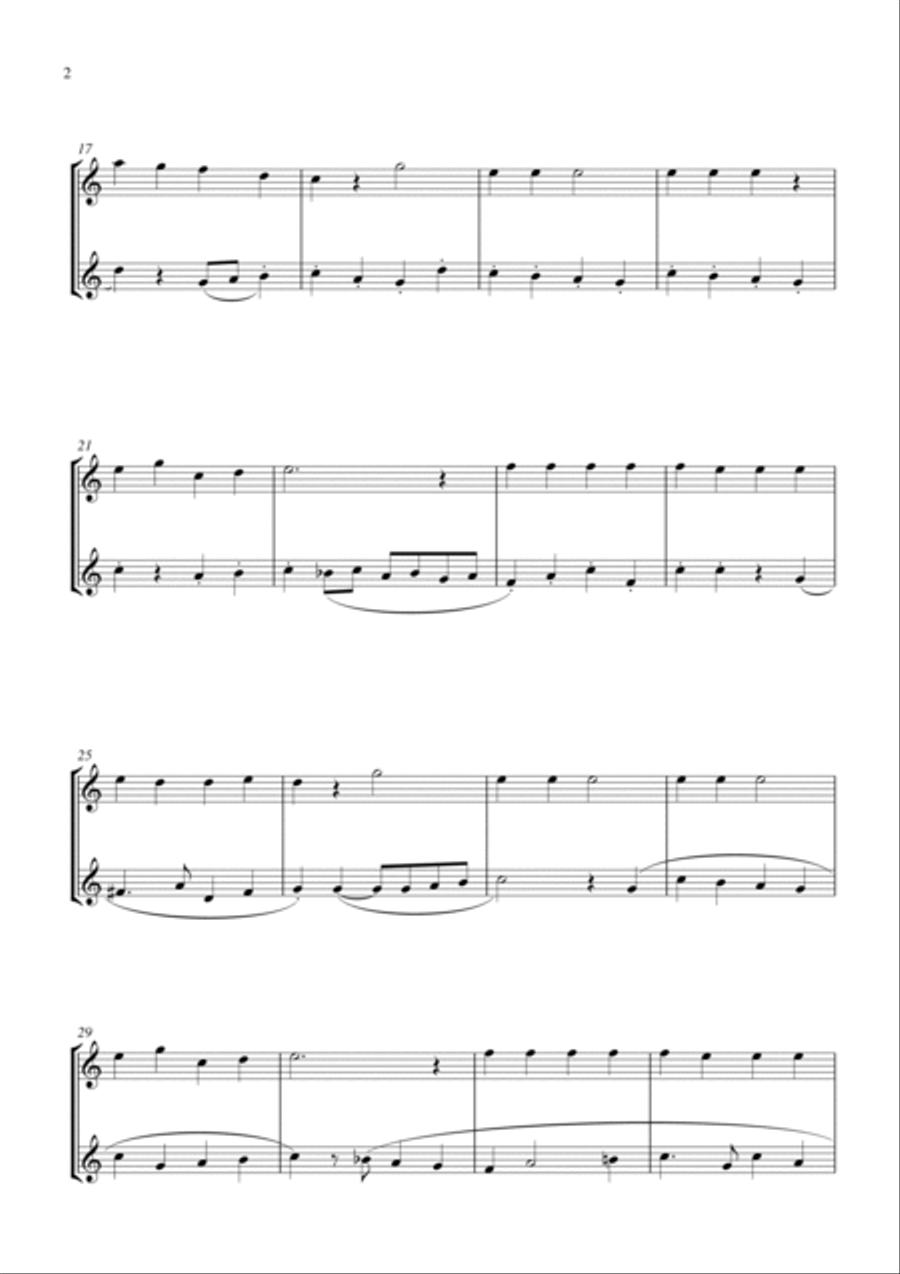 Jingle Bells (for oboe duet, suitable for grades 2-6) Woodwind Duet scores gallery preview page 2
