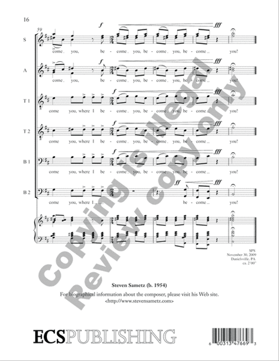 Where I Become You Divisi scores gallery preview page 12