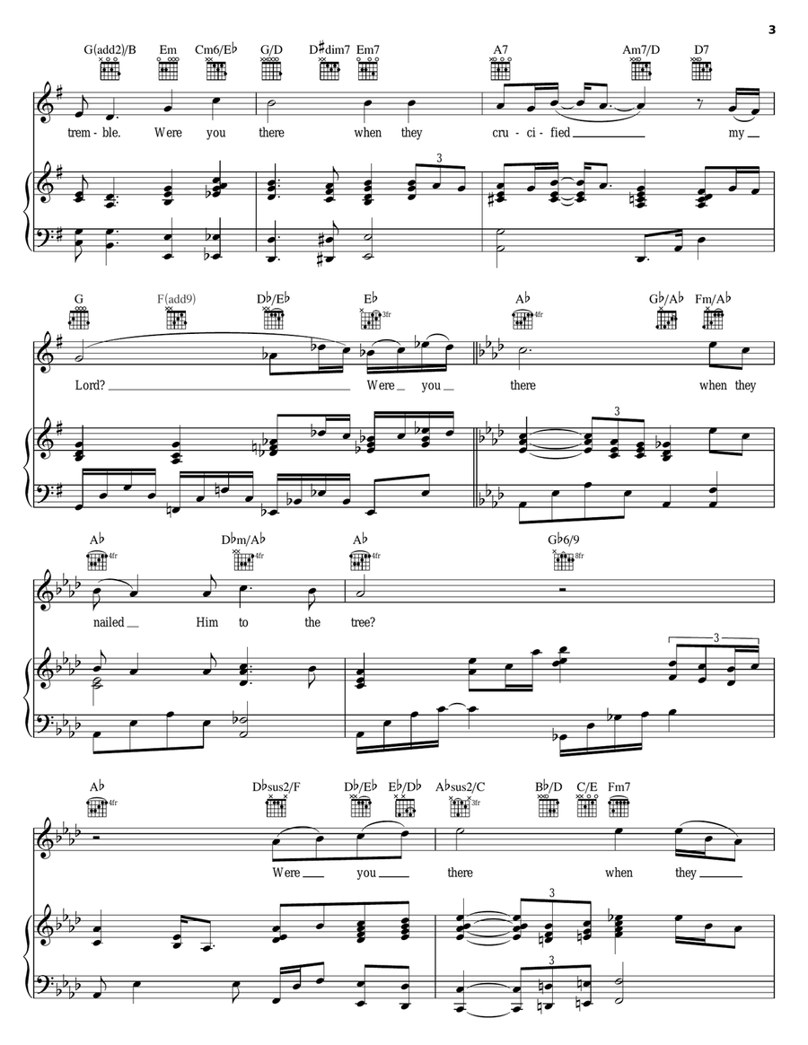 Were You There? Were You There? Piano, Vocal, Guitar scores gallery preview page 3